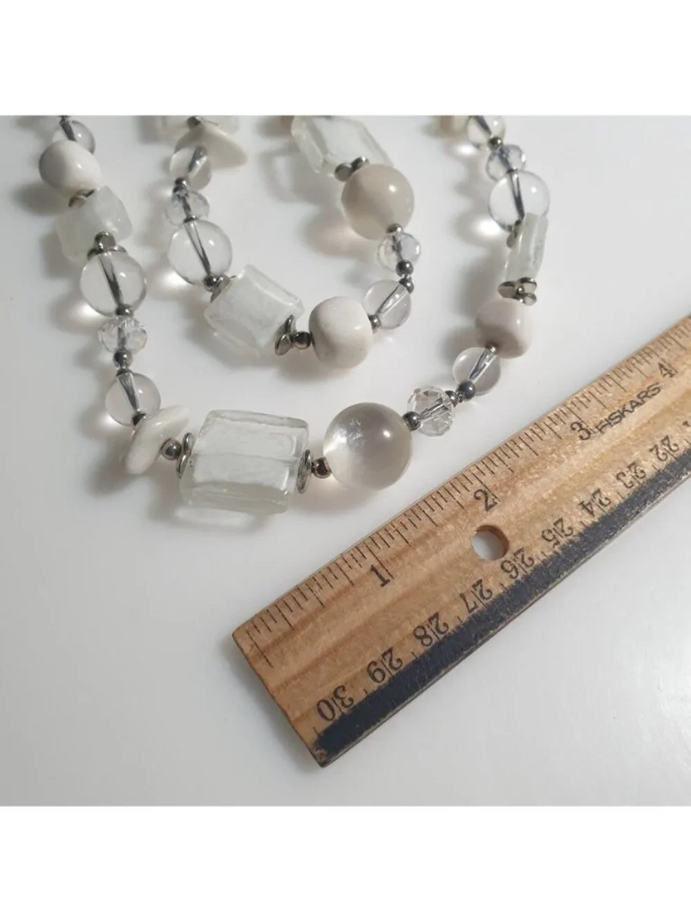 Glass Acrylic Bead Necklace Multicolor Layered Costume Heavier Weight Fashion